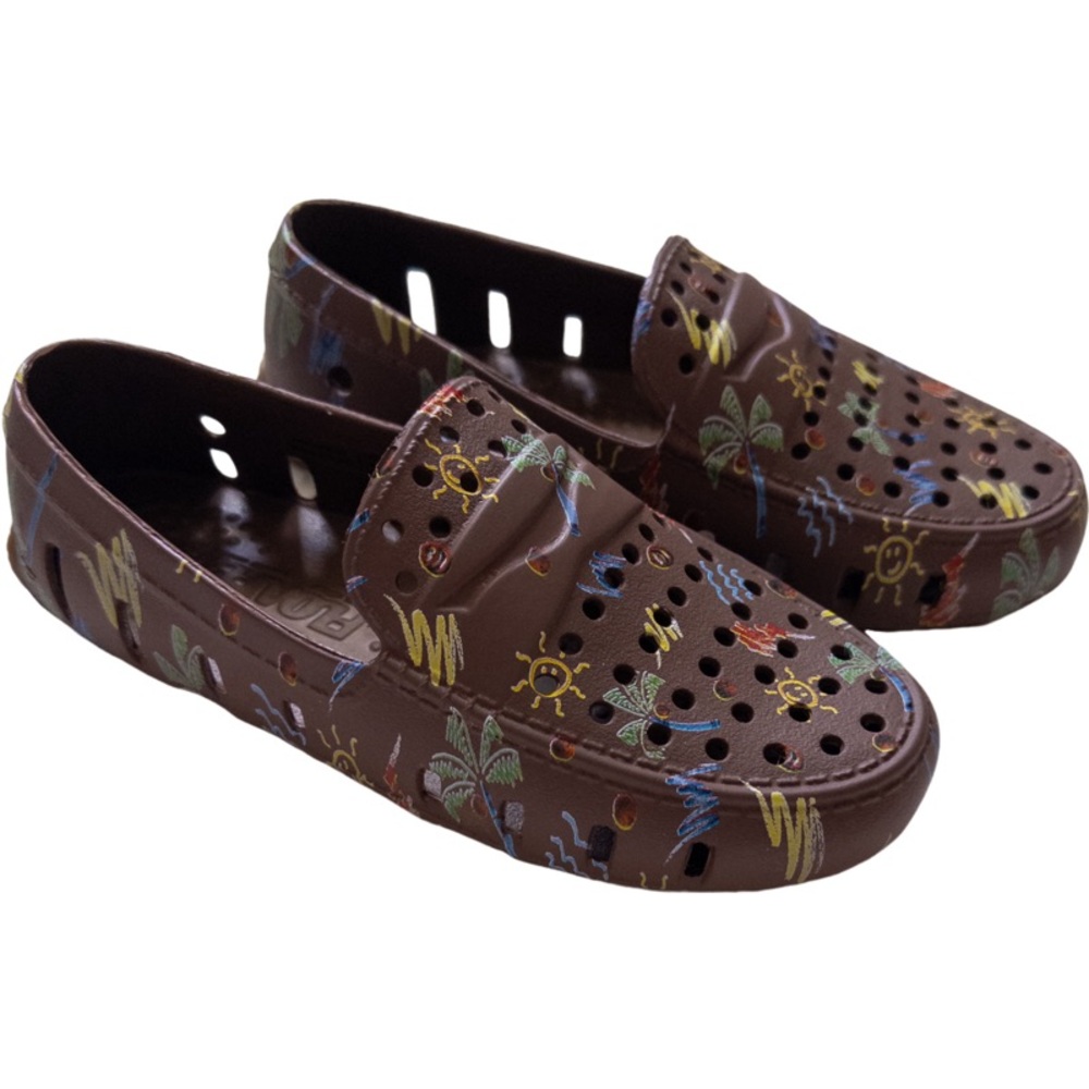 Floafers Crayola Silly Scents Kids' Prodigy Flat Driftwood Brown Coconut Size 3